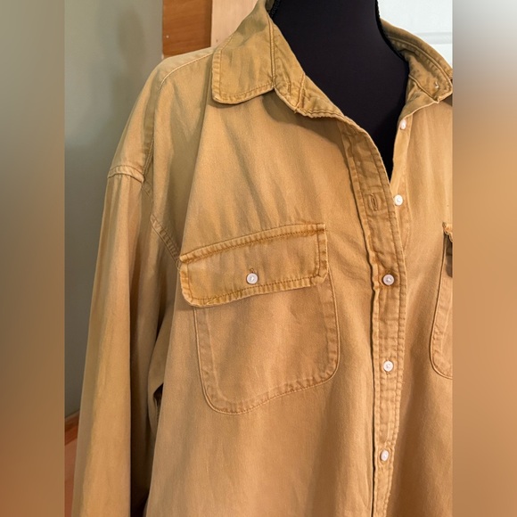 Aerie Mustard Button Down Shirt size M (oversized). - Picture 3 of 13